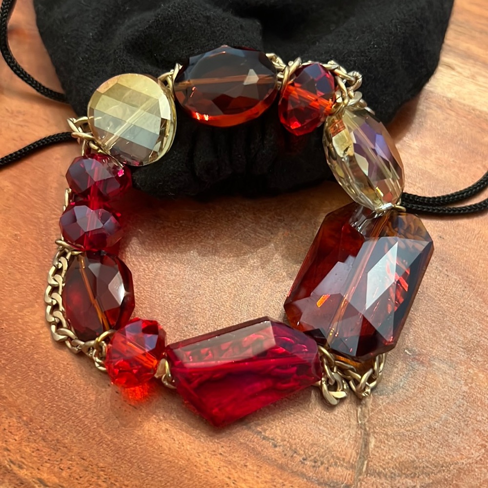 Cache Red Gemstone Beaded Bracelet - image 3